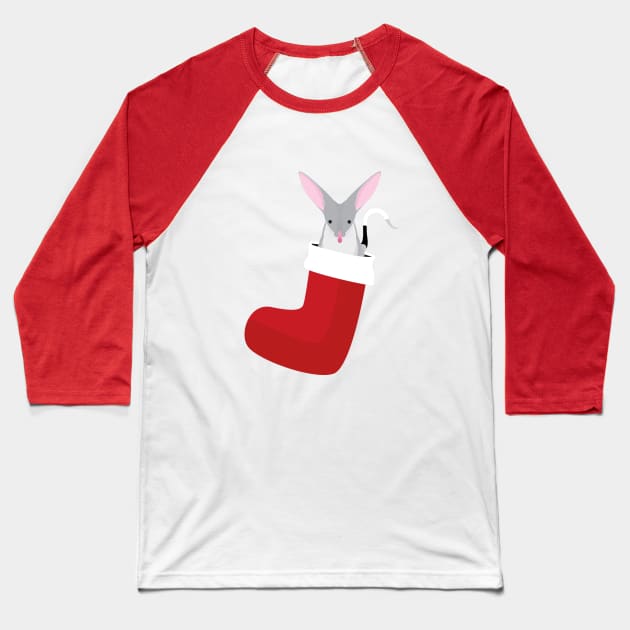 Australian bilby in a Christmas stocking Baseball T-Shirt by creativemonsoon